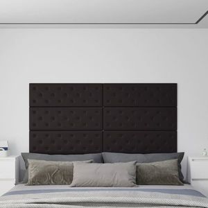 vidaXL Panouri de perete 12 buc. negru, 90x30 cm, piele eco 3, 24 m² imagine