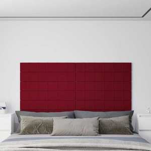 vidaXL Panouri de perete 12 buc. roșu vin 90x15 cm catifea 1, 62 m² imagine