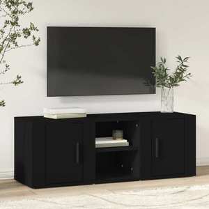vidaXL Comodă TV, negru, 100 x 35 x 35 cm, lemn imagine