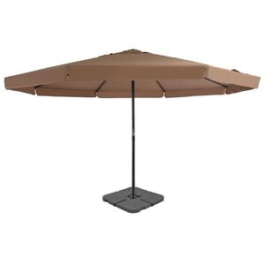 vidaXL Umbrelă de exterior cu bază portabilă, gri taupe imagine