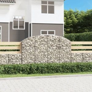 vidaXL Coș gabion arcuit 200x30x120/140 cm fier galvanizat imagine