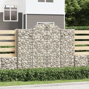 vidaXL Coș gabion arcuit 200x30x160/180 cm fier galvanizat imagine