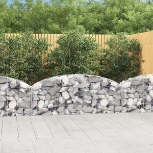 vidaXL Coș gabion arcuit 200x30x60/80 cm fier galvanizat imagine