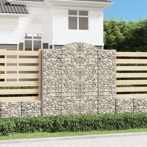 vidaXL Coș gabion arcuit 200x30x200/220 cm fier galvanizat imagine