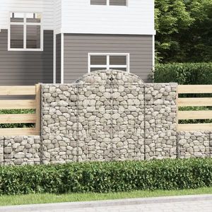 vidaXL Coșuri gabion arcuite 4 buc, 200x30x140/160cm, fier galvanizat imagine