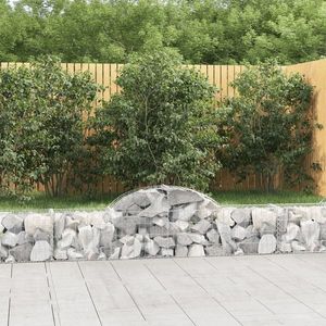 vidaXL Coșuri gabion arcuite 7 buc, 200x30x40/60 cm, fier galvanizat imagine