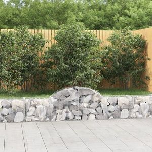 vidaXL Coșuri gabion arcuite 6 buc, 200x30x40/60 cm, fier galvanizat imagine