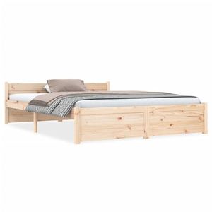 vidaXL Cadru de pat, 140x190 cm, lemn masiv imagine