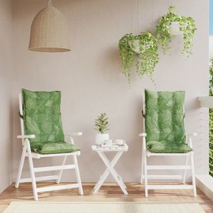 vidaXL Perne scaun de terasă, 2 buc, model frunze, textil Oxford imagine