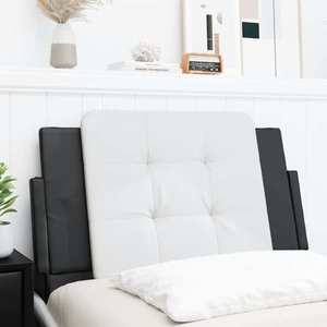 vidaXL Pernă pentru tăblie pat, alb și negru, 90 cm, piele artificială imagine