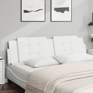 vidaXL Pernă pentru tăblie pat, alb, 180 cm, piele artificială imagine