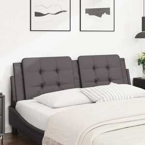 vidaXL Pernă pentru tăblie pat, gri, 160 cm, piele artificială imagine