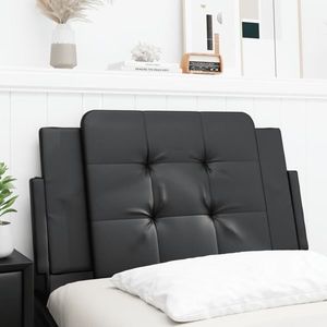 vidaXL Pernă pentru tăblie pat, negru, 90 cm, piele artificială imagine
