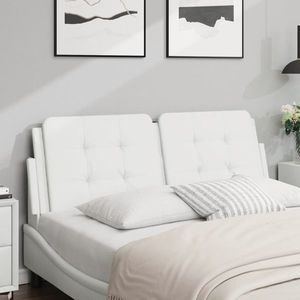 vidaXL Pernă pentru tăblie pat, alb, 140 cm, piele artificială imagine