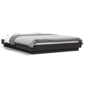 vidaXL Cadru de pat, negru, 140x200 cm, lemn prelucrat imagine