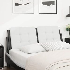 vidaXL Pernă pentru tăblie pat, alb și negru, 140cm, piele artificială imagine