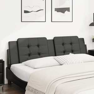 vidaXL Pernă pentru tăblie pat, negru, 180 cm, piele artificială imagine