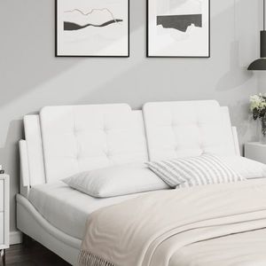 vidaXL Pernă pentru tăblie pat, alb, 160 cm, piele artificială imagine