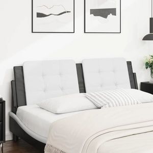 vidaXL Pernă pentru tăblie pat, alb și negru, 160cm, piele artificială imagine