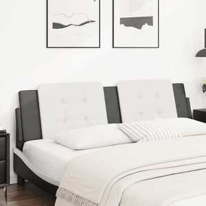 vidaXL Pernă pentru tăblie pat, alb și negru, 180cm, piele artificială imagine