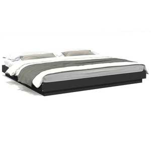vidaXL Cadru de pat negru 180x200 cm din lemn prelucrat imagine