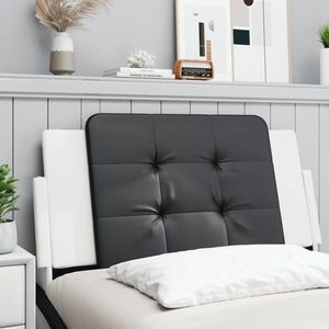 vidaXL Pernă pentru tăblie pat, negru și alb, 100cm, piele artificială imagine