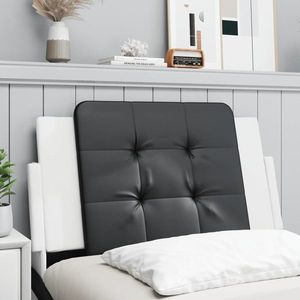 vidaXL Pernă pentru tăblie pat, negru și alb, 80 cm, piele artificială imagine