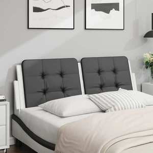 vidaXL Pernă pentru tăblie pat, negru și alb, 120cm, piele artificială imagine