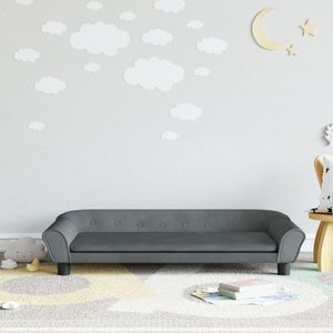 vidaXL Canapea pentru copii, gri închis, 100x50x26 cm, catifea imagine