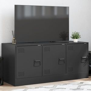 vidaXL Comodă TV, negru, 99x39x44 cm, oțel imagine