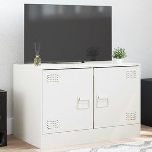 vidaXL Comodă TV, alb, 67x39x44 cm, oțel imagine