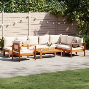 vidaXL Set de canapele de grădină cu perne, 6 piese, lemn masiv acacia imagine