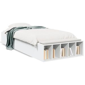 vidaXL Cadru de pat, alb, 90x200 cm, lemn prelucrat imagine