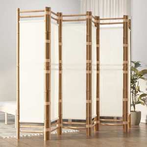 vidaXL Separator de cameră pliabil cu 6 panouri 240 cm bambus și pânză imagine