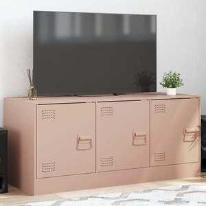 vidaXL Comodă TV, roz, 99x39x44 cm, oțel imagine