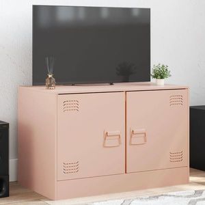 vidaXL Comodă TV, roz, 67x39x44 cm, oțel imagine