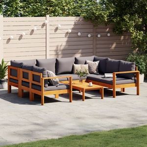 vidaXL Set de canapele grădină cu perne, 6 piese, lemn masiv acacia imagine