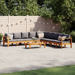 vidaXL Set de canapele grădină cu perne, 6 piese, lemn masiv acacia imagine