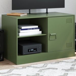 vidaXL Comodă TV, verde măsliniu, 67x39x44 cm, oțel imagine