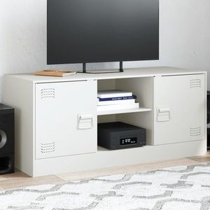 vidaXL Comodă TV, alb, 99x39x44 cm, oțel imagine