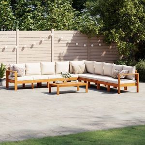 vidaXL Set de canapele de grădină cu perne, 6 piese, lemn masiv acacia imagine