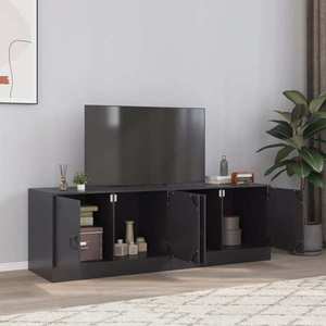 vidaXL Dulapuri TV, 2 buc., negru, 67x39x44 cm, oțel imagine