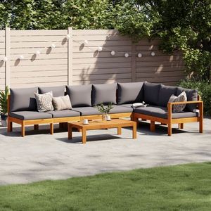 vidaXL Set de canapele de grădină cu perne, 5 buc., lemn masiv acacia imagine