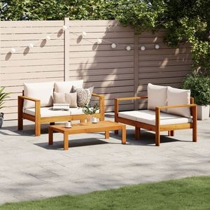 vidaXL Set mobilier de grădină cu perne, 3 piese, lemn masiv de acacia imagine