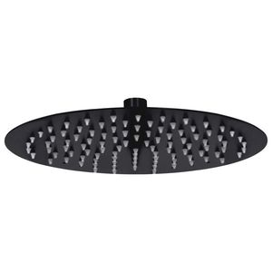 vidaXL Cap de duș tip ploaie rotund, negru, 25 cm, oțel inoxidabil imagine