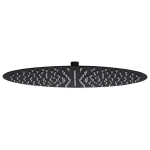 vidaXL Cap de duș tip ploaie rotund, negru, 40 cm, oțel inoxidabil imagine