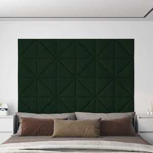 vidaXL Panouri de perete 12 buc. verde închis 30x30 cm catifea 0, 54 m² imagine