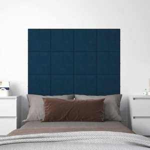 vidaXL Panouri de perete 12 buc. albastru 30x30 cm catifea 1, 08 m² imagine