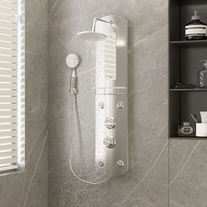 vidaXL Unitate panou de duș, arginitiu, 25x43x110 cm imagine