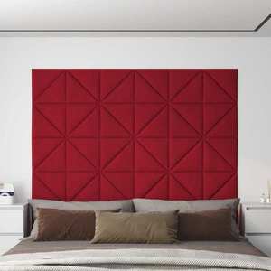vidaXL Panouri de perete, 12 buc., roșu vin, 30x30 cm, catifea 0, 54 m² imagine